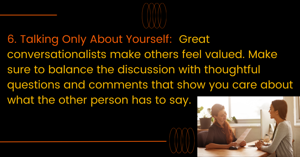 Talking only about yourself