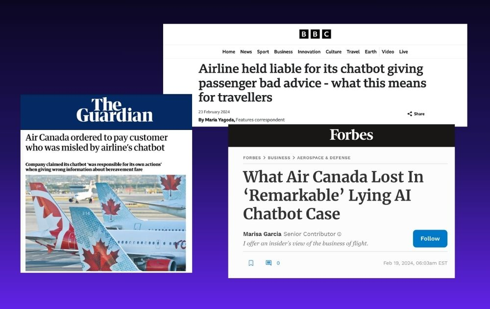 image about air canada's chat bot that highlights an ai marketing mistake